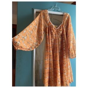 Angel Sleeve Autumn Floral Dress By Sacred Hawk